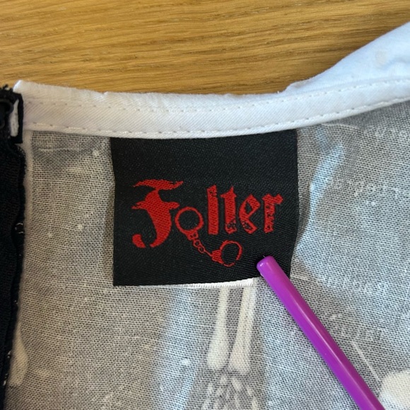 Skeleton Print Dress RARE Halloween, Glow-in-the-Dark! Folter / ModCloth size 1X - Picture 2 of 11